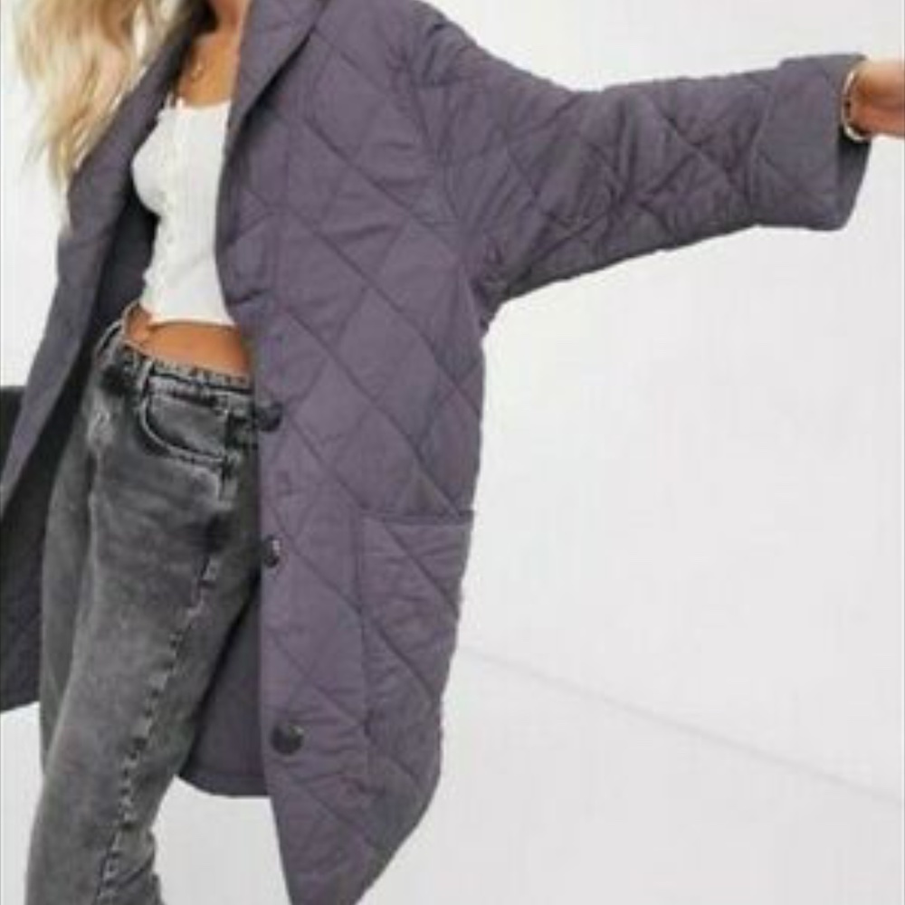 Free People Happy Day Dreamer Long Quilted Lagenlook Jacket Women's Small - Picture 2 of 11